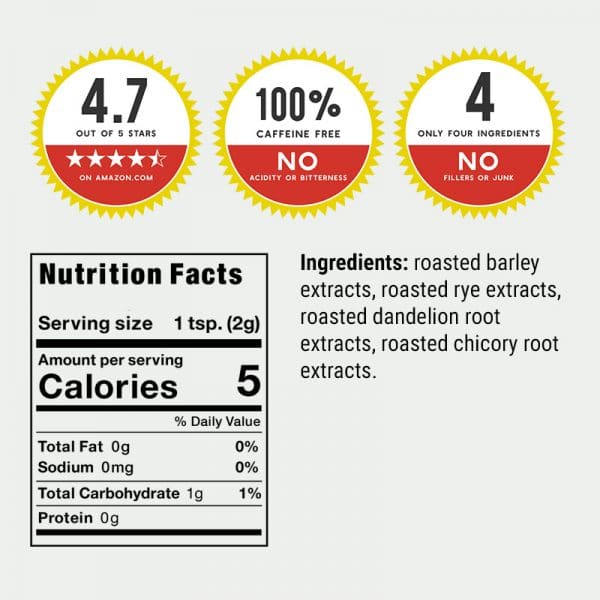 Dandy Blend organic nutrition facts