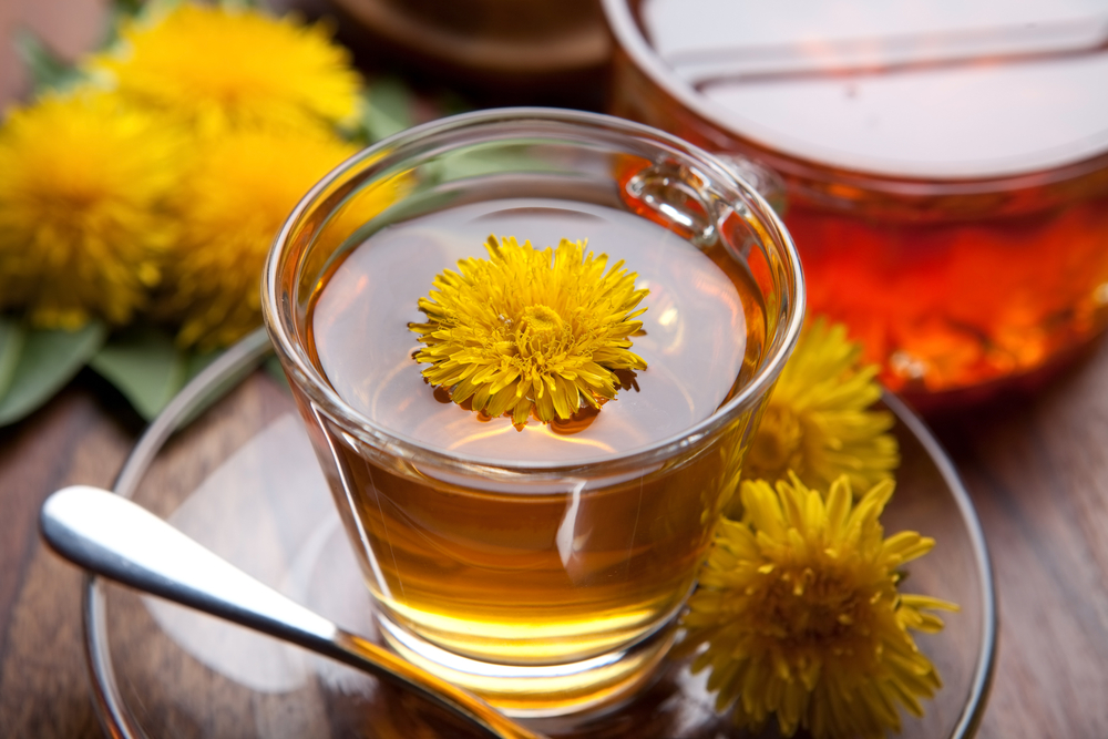 tea cup with dandelions