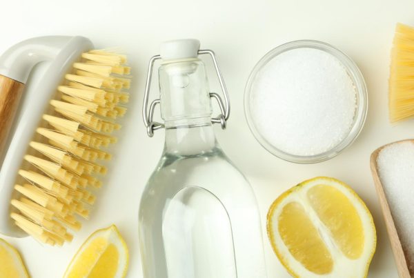 Lemons and cleaning brushes