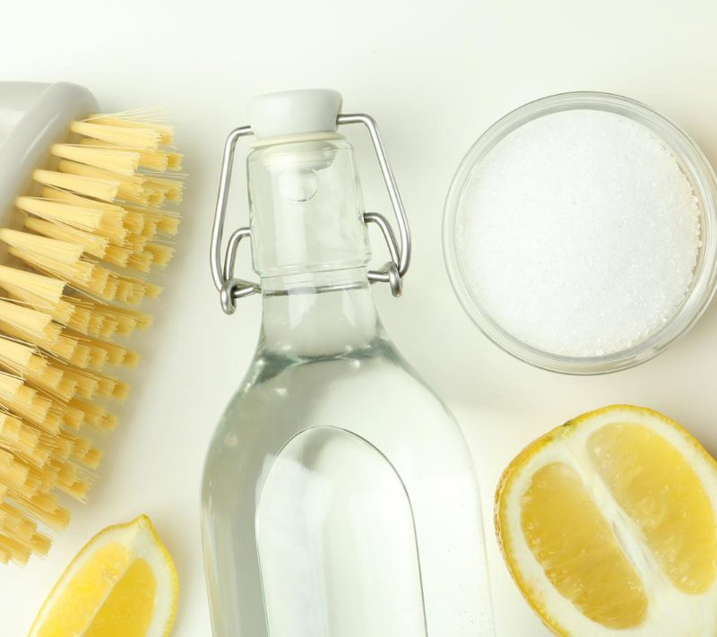 Lemons and cleaning brushes