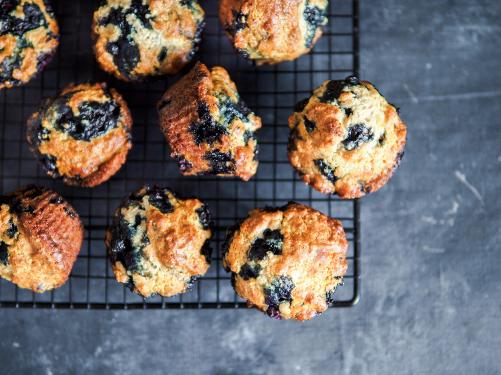 Healthy(ish) Blueberry Muffins with Dandy Blend Crumble Top