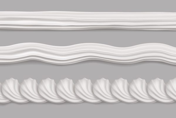 Whipped cream border, white vanilla wavy swirl