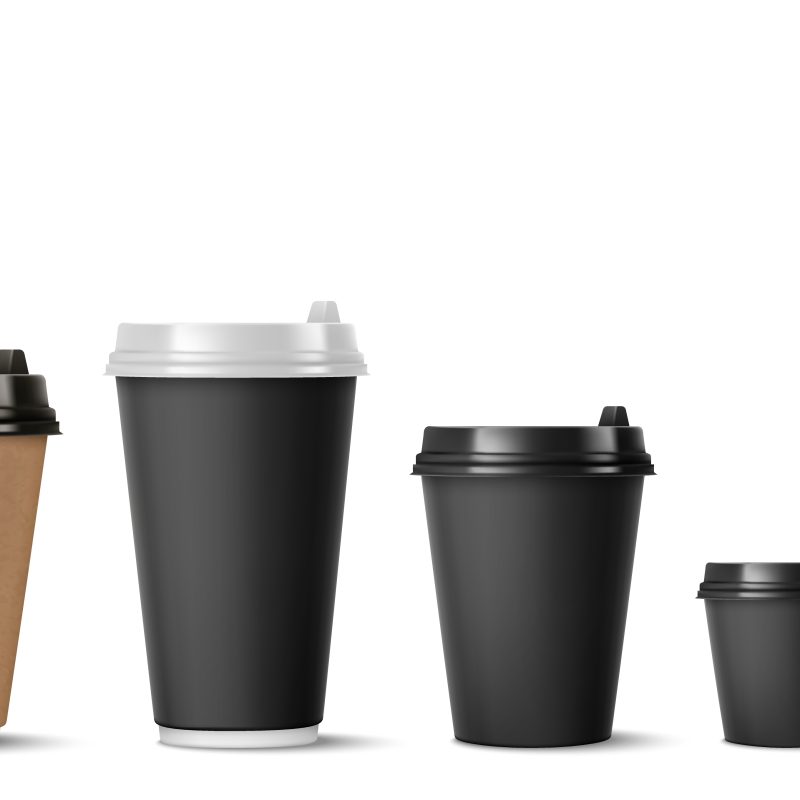 Different sized coffee cups