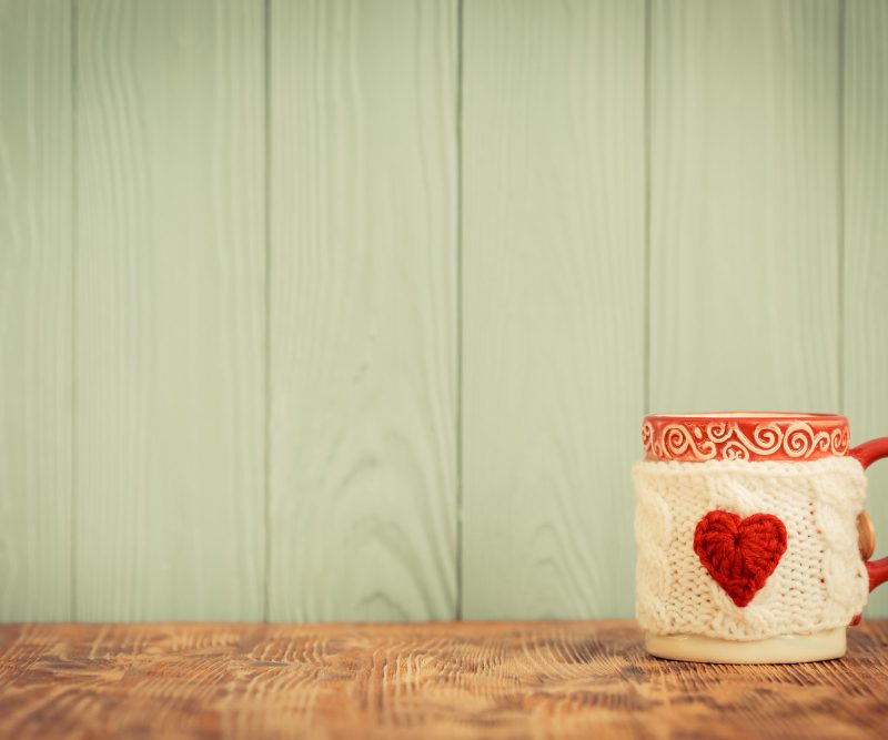 Cup with a mug warmer on it