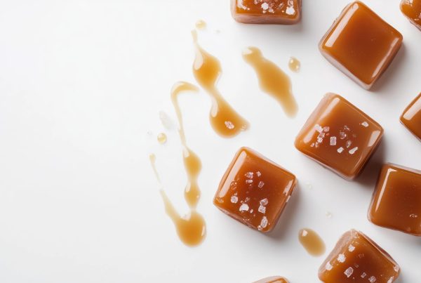 Caramel candy on a counter