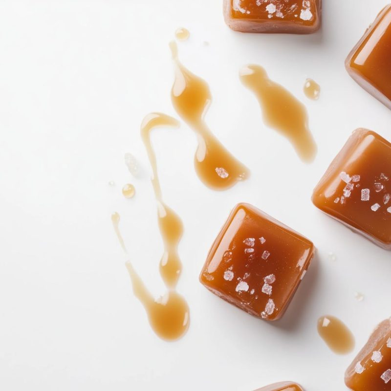 Caramel candy on a counter