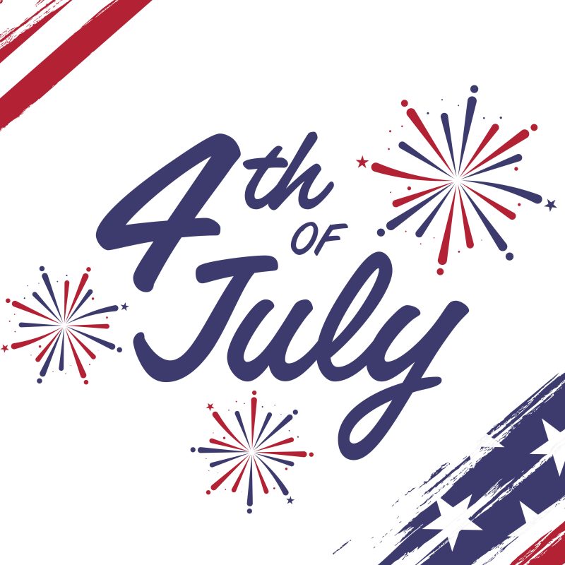 4th of july celebration horizontal banner illustration in brush stroke effect