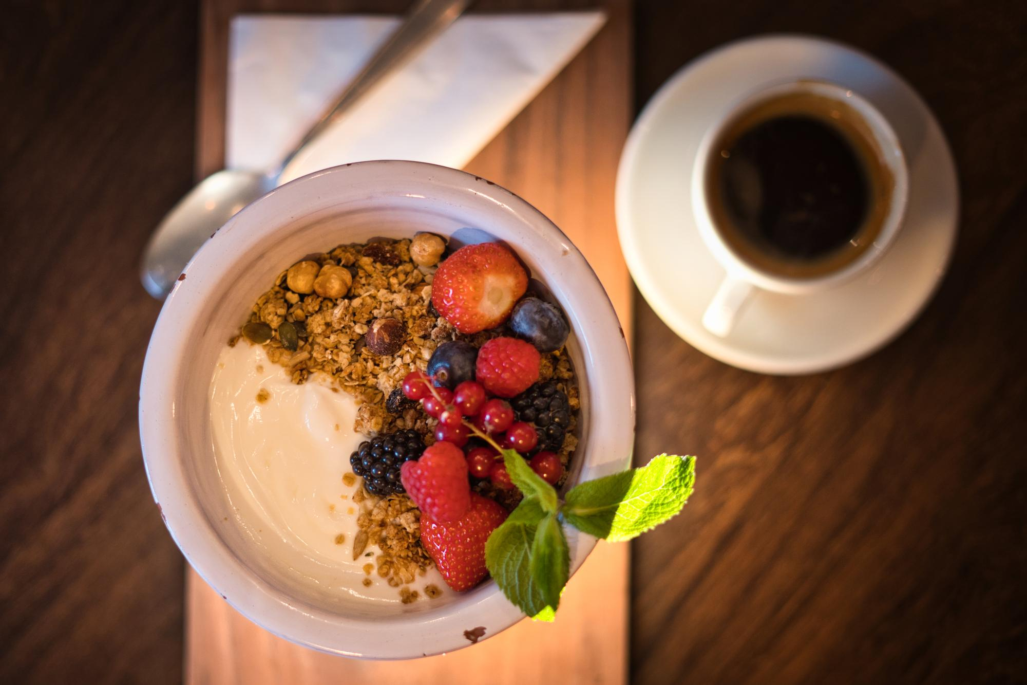 High Protein Berries and Dandy Blend Yogurt Bowl