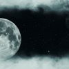 Full moon in the night sky