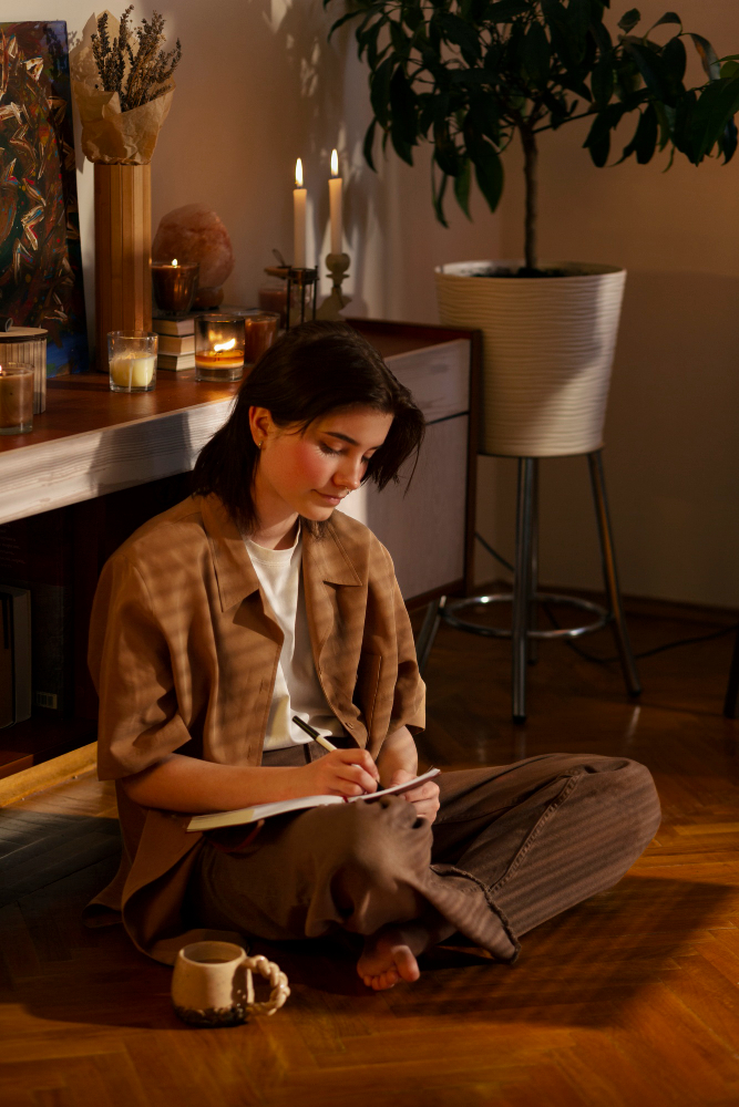 Woman journaling