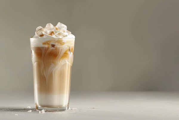 Iced latte on a table