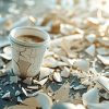 Cup with broken pieces